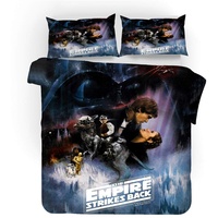 NICHIYO Star Wars Bettwäsche Set - Bettbezug und Kissenbezug,Mikrofaser,3D Digital Print dreiteiliger Bettwäsche(Bettbezug + Kissenbezüge) (13,Single 135x200cm)