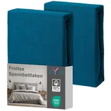 nyvi Spannbettlaken Frottee 90 x 200 - 100 x 200 cm Petrol 2 St.