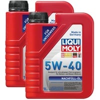 2x LIQUI MOLY 1305 Nachfüll Öl Motoröl 5W-40 1L