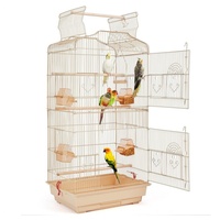 Yaheetech Vogelkäfig Vogelvoliere, Vogelhaus für Papagei Wellensittich orange