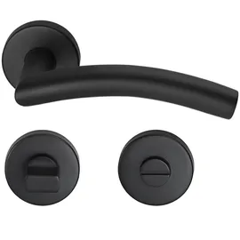Meintürgriff Drückergarnitur Neapel Edelstahl Schwarz Türgriff Türdrücker Rosettengarnitur, BB-