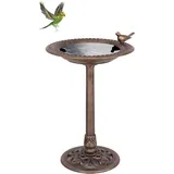 linghhang Norhogo Vogeltränke, Vogeltränke Outdoor, Vogeltränke, Vogeltränke, Vogelbad, für Wildvögel (Braun)