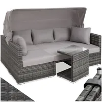 Tectake Rattan Lounge für 6 Personen grau