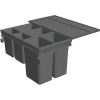 ninka Mülltrennsystem Set eins2fünf 6 Fächer 500 mm Dunkelgrau