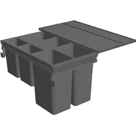 ninka Mülltrennsystem Set eins2fünf 6 Fächer 500 mm Dunkelgrau