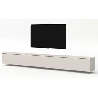 ax living hängendes TV Board beige Loriano TV Bank 3x100 cm Kaschmir - 300 cm X 34 cm