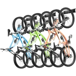 VEVOR Fahrradständer Wandhalterung die Garage 6 Fahrräder 5 Helme
