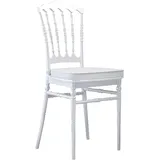 8er-Set Hochzeitsstuhl | Weiß | Kunststoff | Stapelbar | Sitzhöhe: 43,5cm