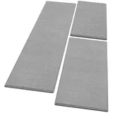 Floordirekt Hochflor-Bettumrandung Dynasty, verschiedene Farben & 3 Größen, Teppichläufer, Höhe 8.5 mm, (3-tlg), Velours grau|silberfarben 2 St. x 67 cm x 140 cm | 1 St. x 67 cm x 250 cm