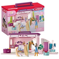 schleich HORSE CLUB 42587 Sofia's Beauties 25-Teilige Pop-Up Pferdesalon Boutique mit Pferd mit Mähne, Figuren und Zubehör zum Striegeln, Pferde Spielzeug ab 4 Jahren