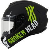 Broken Head Motorradhelm »Adrenalin Therapy 4X Black-White Matt«, ein Helm für Adrenalin Junkies M (57-58 cm)