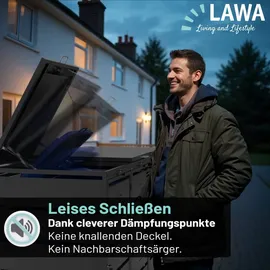 lawa living and lifestyle Mülltonnenbox 196 x 80 x 116 cm anthrazit