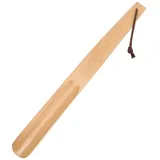 Yowlens Schuhlöffel mit langem Griff, 38 cm, Schuhanzieher aus Holz, Buche, Schuhlöffel für Herren und Damen, mit Komfortgriff, lange Schuhlöffel, beige, Medium - M