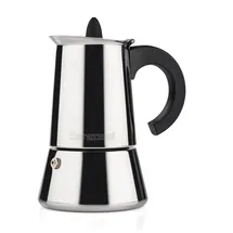 Barazzoni Kaffeemaschine 2 Tassen Edelstahl Grau