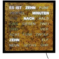 AMS Wanduhr Wortuhr LED Wanduhr 40x40cm (Anzeige in Wort