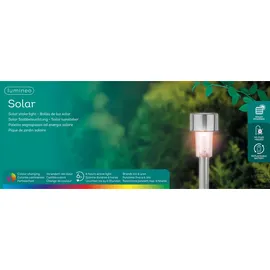 Lumineo Außenleuchte Edelstahl 24 cm Solar wetterfest grau