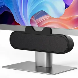 Zetiy P42C PC Lautsprecher 10W mit Monitor Clip, USB Lautsprecher für PC Laptop Notebook, Monitor, Plug & Play, Platzsparend für Büro G... - Schwarz