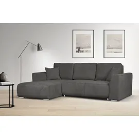 OTTO home Ecksofa OTTO HOME "BEATRICE optionale Schlafsofa mit Bettkasten, B/T/H: 265/170/86 cm", grau, B:265cm H:86cm T:170cm, 100% Polyester, Sofas, Ecksofa, L-Form, wahlweise auch mit Bettfunktion und Bettkasten