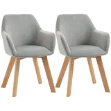 Homcom Esszimmerstuhl Samt grau 2er Set