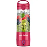 nutribullet Portable, Smoothie Maker to go, 475 ml BPA-freier Becher, kabellos, wiederaufladbar für 15+ Mixvorgänge, tragbarer mini Mixer für mix & go, zerkleinert Eis & Obst, Magenta, NBP003MA