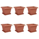 vidaXL Blumentopf 43 x 43 x 33,5 cm Ziegelrot
