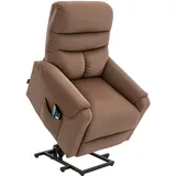 Homcom Fernsehsessel mit Aufstehhilfe Elektrisch Polyester 83 x 110 x 93 cm Braun