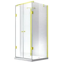 Glaszentrum Hagen 90x120x90x195cm Ares U-Duschkabine Gold