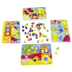 goki Spiel, Farbwürfelspiel, Kinderspiel, aus Holz, mit Farben, Lernspiel bunt