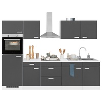 wiho Küchen Küchenzeile »Husum«, ohne E-Geräte, Breite 280 cm, grau