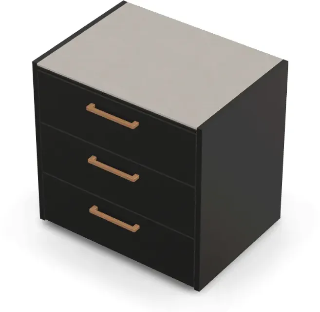 Brabura CT 90 Schubladenmodul - Pietra Di Luna / Anthrazit / Holzgriff