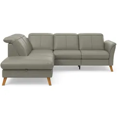 Ecksofa SIT & MORE "Romero L-Form", grau, B:250cm H:91cm T:220cm, 100% Polyester, Sofas, wahlweise mit oder ohne TV-Funktion, Bettfunktion, Bettkasten