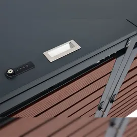 Mendler Mülltonnenverkleidung HWC-K14 119 x 205 x 84 cm braun