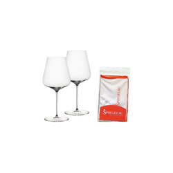 SPIEGELAU Rotweinglas DEFINITION Bordeauxgläser + Poliertuch 750 ml, Glas weiß
