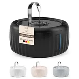 PrettyPaw Katzenbrunnen Aqua Flow Pro [NEUEINFÜHRUNG] Super leiser, BPA-freier 3L Trinkbrunnen für Katze mit LED und Aktivkohlefilter I Leicht zu reinigender Katzen Trinkbrunnen I Aqua Flow (Schwarz)