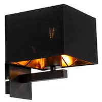 QAZQA Moderne Wandleuchte schwarz mit Gold - vt 1