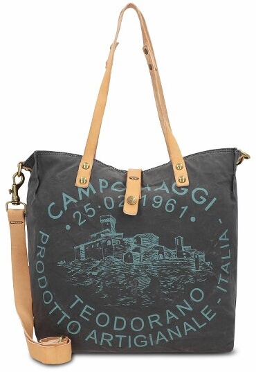 Campomaggi Shopper Tasche 30 cm grigio+naturale+pavone