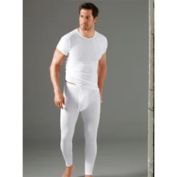 Lange Unterhose KINGS CLUB, Herren, Gr. 8, Doppelripp, weiß, 100% Baumwolle, Unterhosen