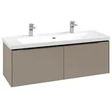 Villeroy & Boch Subway 3.0 Waschtisch-Unterschrank C601L1VM 127,2x42,9x47,8cm, mit LED/Griff Volcano black, taupe