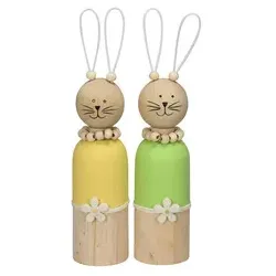Osterhase Holz gelb/grün sortiert 660897022355 5x22,5cm