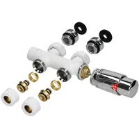 Luxebath Ventil-Armaturen Set Multiblock Weiß Durchgangsform mit Thermostatkopf