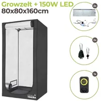 Growzelt 80x80x160cm mit 300 Watt LED