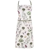Clayre & Eef TKG41 The Kitchen Garden Kochschürze/Küchenschürze Gemüse/Schürze Damen Grün 70 * 85 cm 100% Baumwolle