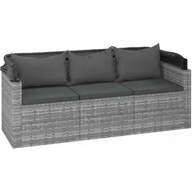 vidaXL Polyrattan Loungesofa grau 362335