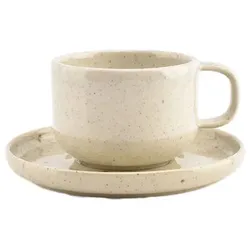 Tasse mit Untertass Salt&Pepper Blush Vanille, 220 ml