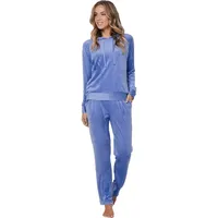Rebelle Hausanzug Damen Homewearanzug mit Kapuze (2 tlg) Modisches Design blau 44