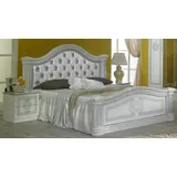 JVmoebel Schlafzimmer-Set Elegantes Schlafzimmer-Set aus Holz in Weiß-Grau mit Nachttischen, (Set, 3-tlg., 3-er Set), Made in Europa weiß