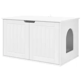 vidaXL Katzenhaus Weiß 85 x 55 x 50,5 cm Holzwerkstoff