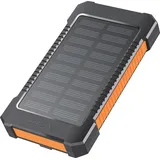 Logilink PA0321 - Powerbank, 6000 mAh, 2x USB-A, 1x USB-C, Solar, schwarz-orange