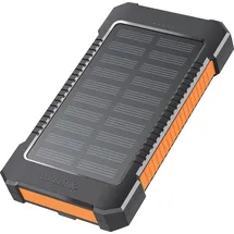 Logilink PA0321 - Powerbank, 6000 mAh, 2x USB-A, 1x USB-C, Solar, schwarz-orange