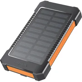 Logilink PA0321 - Powerbank, 6000 mAh, 2x USB-A, 1x USB-C, Solar, schwarz-orange